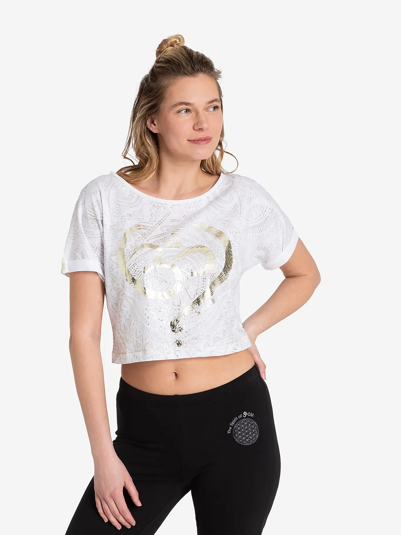THE SPIRIT OF OM | Damen Yogashirt Crop OM Time | 